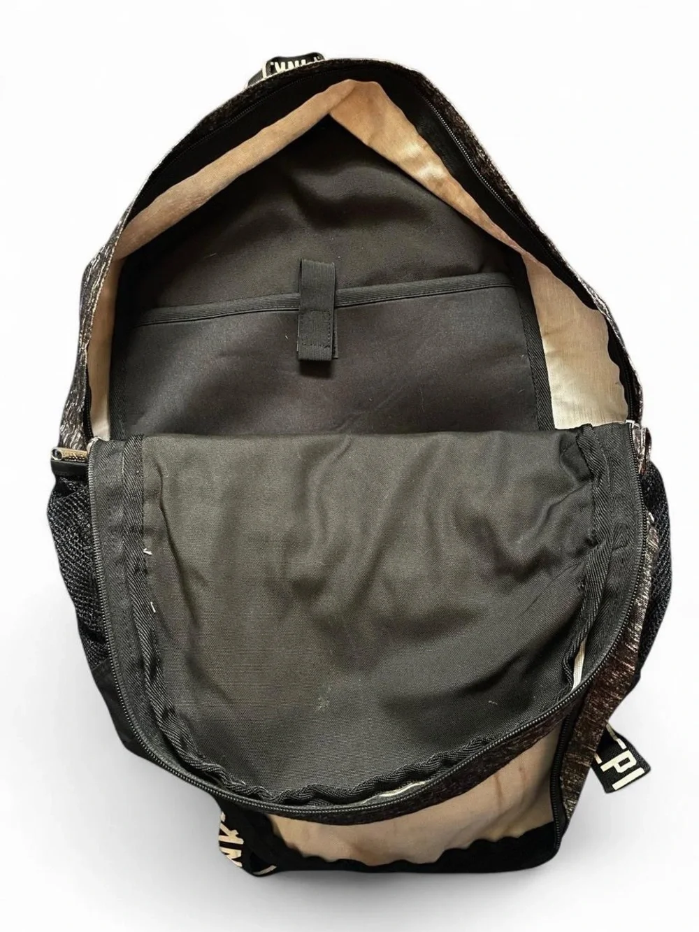 Victoria’s Secret PINK • Black / Heather Grey Backpack PINK Logo straps